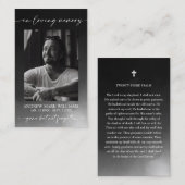 Gray Funeral Memorial Prayer Photo Card 名刺 (正面/裏面)
