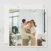 Gray Gingham Christmas Square Photo Vintage  シーズンカード (裏面)