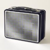 Gray Glitch Art Micro Points Vaporwave Aesthetic メタルランチボックス (裏面)