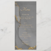 Gray Glitter Alcohol Ink Chic Flat Menu メニュー (正面)