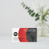 Gray Globe Layersシルバートラックロジスティクスドライバ 名刺 (スタンド正面)