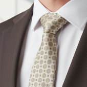 Gray Gold Mandala Pattern ネクタイ