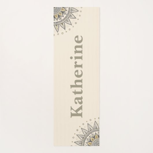 Gray Gold Mandala Pattern ヨガマット (裏面)