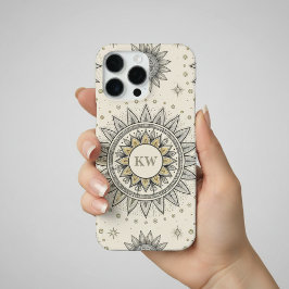 Gray Gold Mandala Pattern iPhone 16 Pro Maxケース