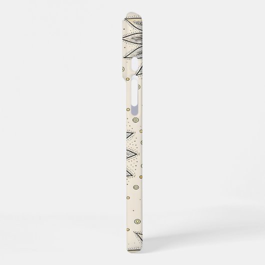 Gray Gold Mandala Pattern iPhoneケース (左側面)