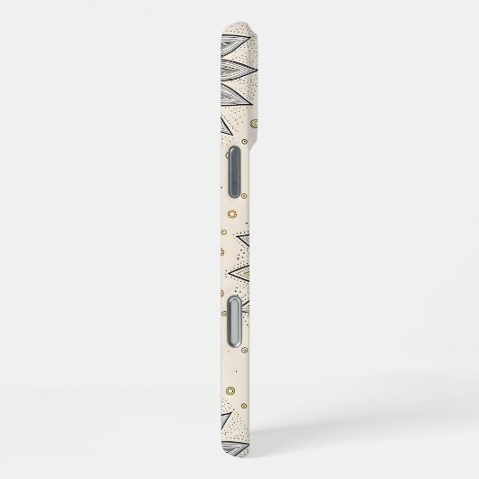 Gray Gold Mandala Pattern iPhoneケース (右側面)