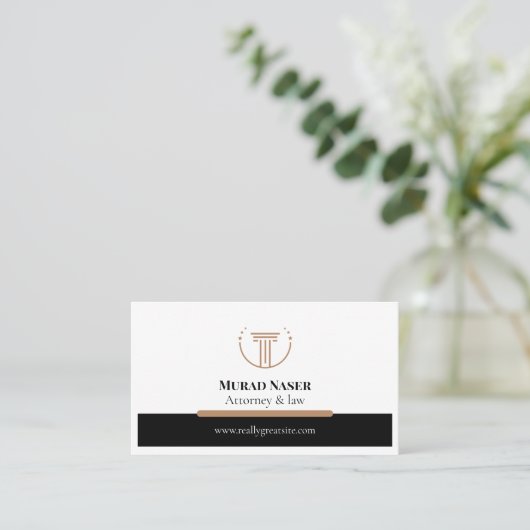 Gray & Gold Modern Attorney Design Elegant Lawyer 名刺 (スタンド正面)