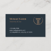 Gray & Gold Modern Attorney Design Elegant Lawyer 名刺 (裏面)