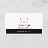 Gray & Gold Modern Attorney Design Elegant Lawyer 名刺 (正面)