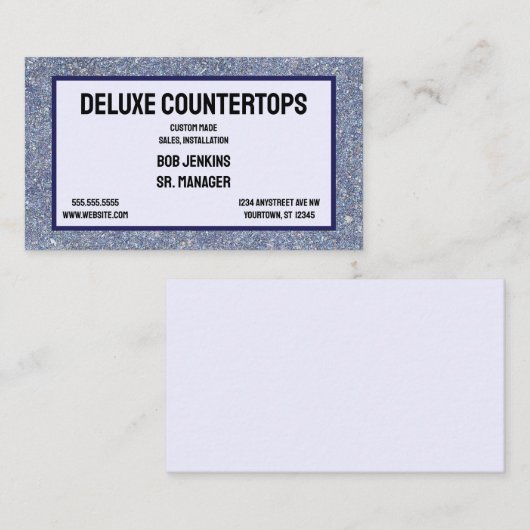 Gray Granite背景フレームのカウンタートップデザイン 名刺 (正面/裏面)