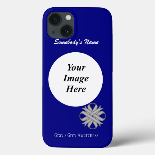 Gray/Gray Clover Ribbon Tmpl by Kenneth Yoncich Case-Mate iPhoneケース (裏面)