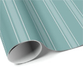 Gray Green & Light Gray Green Stripes ラッピングペーパー (ロールコーナー)