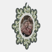 Gray-Green Snowberry+Greenery Christmas Paper オーナメントカード (右)