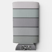 Gray Green With Black Stripes On Watercolor Paper スリム缶クーラー (裏面)