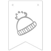 Gray Hand-Drawn Après Bébé Baby Shower バンティングフラッグ (第2の旗)