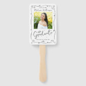 Gray Hand Drawn Doodles Graduation 2 Photo White ハンドファン (裏面)