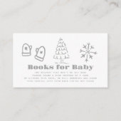 Gray Hand-Drawn Winter Baby Shower Book Request エンクロージャーカード (正面)