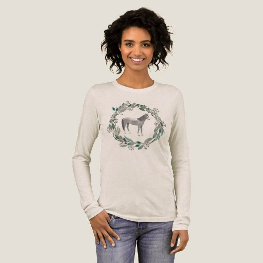 Gray Horse Longsleeve Shirt トライブレンドＴシャツ (正面全体)