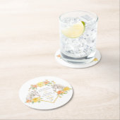 Gray horses and yellow roses monogrammed wedding ラウンドペーパーコースター (インサイチュ)