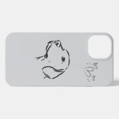 Gray iPhone 17 Case with Adorable Puppy Design iPhoneケース (裏面横)