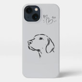 Gray iPhone 17 Case with Adorable Puppy Design iPhoneケース (裏面)