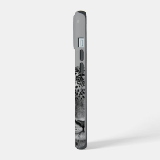 Gray Leopard Aesthetic Phone Case - Trendy Design iPhone 15ケース (左側面)