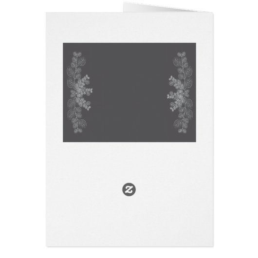  Gray Line Art Eucalyptus Photo Wedding Thank You (裏面)