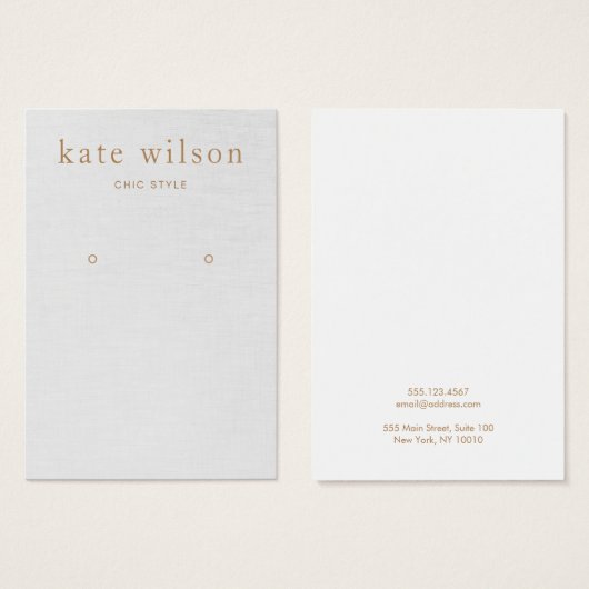 Gray Linen (image) Earring Display Card (正面&裏面)