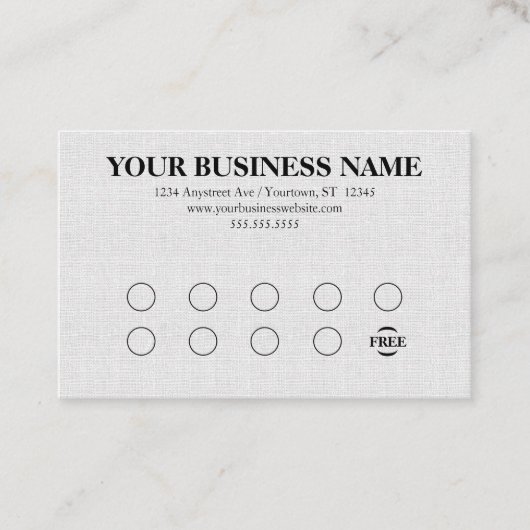 Gray Linen Look Generic Rewards 名刺 (正面)