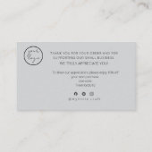 Gray Logo Script Thank You Card Discount Business 名刺 (裏面)