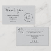 Gray Logo Script Thank You Card Discount Business 名刺 (正面/裏面)