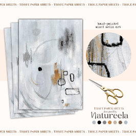 Gray Minimalist Abstract Decoupage Tissue Paper 薄葉紙