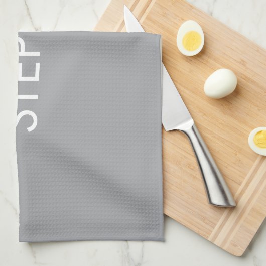 Gray minimalist custom name  キッチンタオル (四つ折り)
