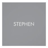 Gray minimalist custom name  ポスター (正面)