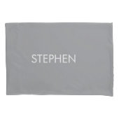 Gray minimalist custom name  枕カバー (正面)