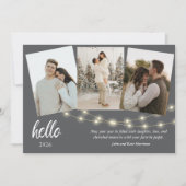 Gray Minimalist Hello New Year Photo Collage (正面)
