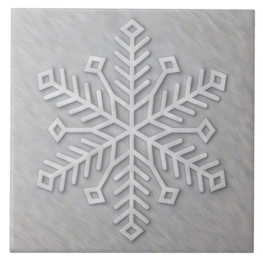 Gray Modern Art Snowflake Decorative Tile タイル (正面)