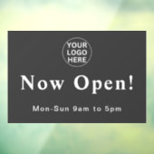 Gray Now Open ロゴ - 営業時間中 ウィンドウサイン (シート3)