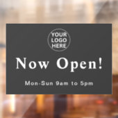 Gray Now Open ロゴ - 営業時間中 ウィンドウサイン (シート2)