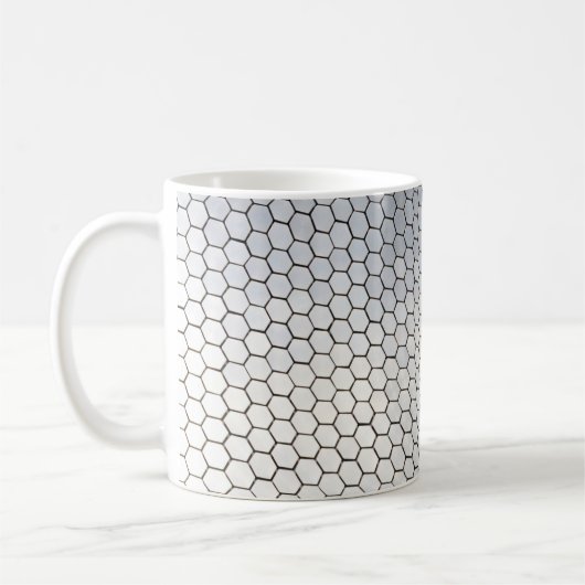 Gray octagonal art コーヒーマグカップ (左)
