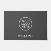 Gray Office Welcome Businessロゴ ドアマット (正面)