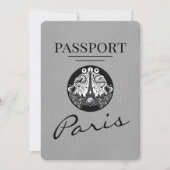 Gray Paris Passport日付の保存 セーブザデート (正面)