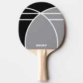 Gray Personalized Ping Pong Paddle with Name 卓球ラケット (裏面)