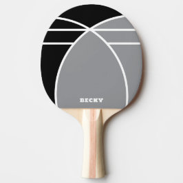 Gray Personalized Ping Pong Paddle with Name 卓球ラケット