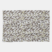 Gray Pinecones Evergreen Kitchen Towel キッチンタオル (横)