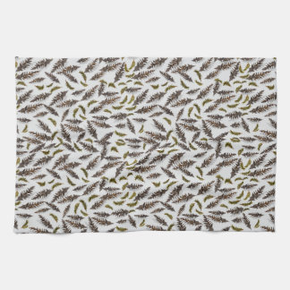 Gray Pinecones Evergreen Kitchen Towel キッチンタオル