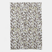 Gray Pinecones Evergreen Kitchen Towel キッチンタオル (縦)