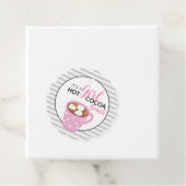 Gray Pink女の子の赤ちゃんシャワー |熱いココア爆弾 フェイバータグ (インサイチュ)