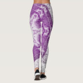 Gray Pink Fractal Art Leggings レギンス (裏面)