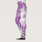 Gray Pink Fractal Art Leggings レギンス (左)